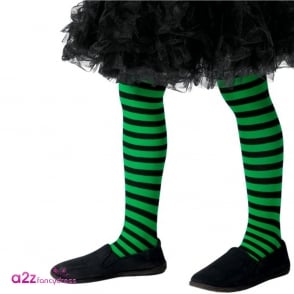 Wicked Witch Tights (Green & Black) - Kids Accessory
