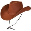 Adult Texan Cowboy Brown Hat + Red Bandana + Silver Sheriff Badge + Black Tash