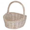 Child Mini White Wash Buff Shopping Basket - Size 14 x 12 x 5cm 