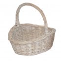 Child Small White Wash Buff Shopping Basket - Size: 17.5 x 15 x 5.5cm
