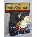 12 x Kids Pirate Coin & Jewel Pouch Set