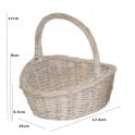 Child Small White Wash Buff Shopping Basket - Size: 17.5 x 15 x 5.5cm